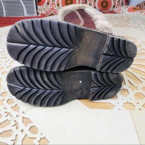 BOS & CO Brown Leather Fur Knee high Winter Boots Women Size  7 - Picture 15 of 16